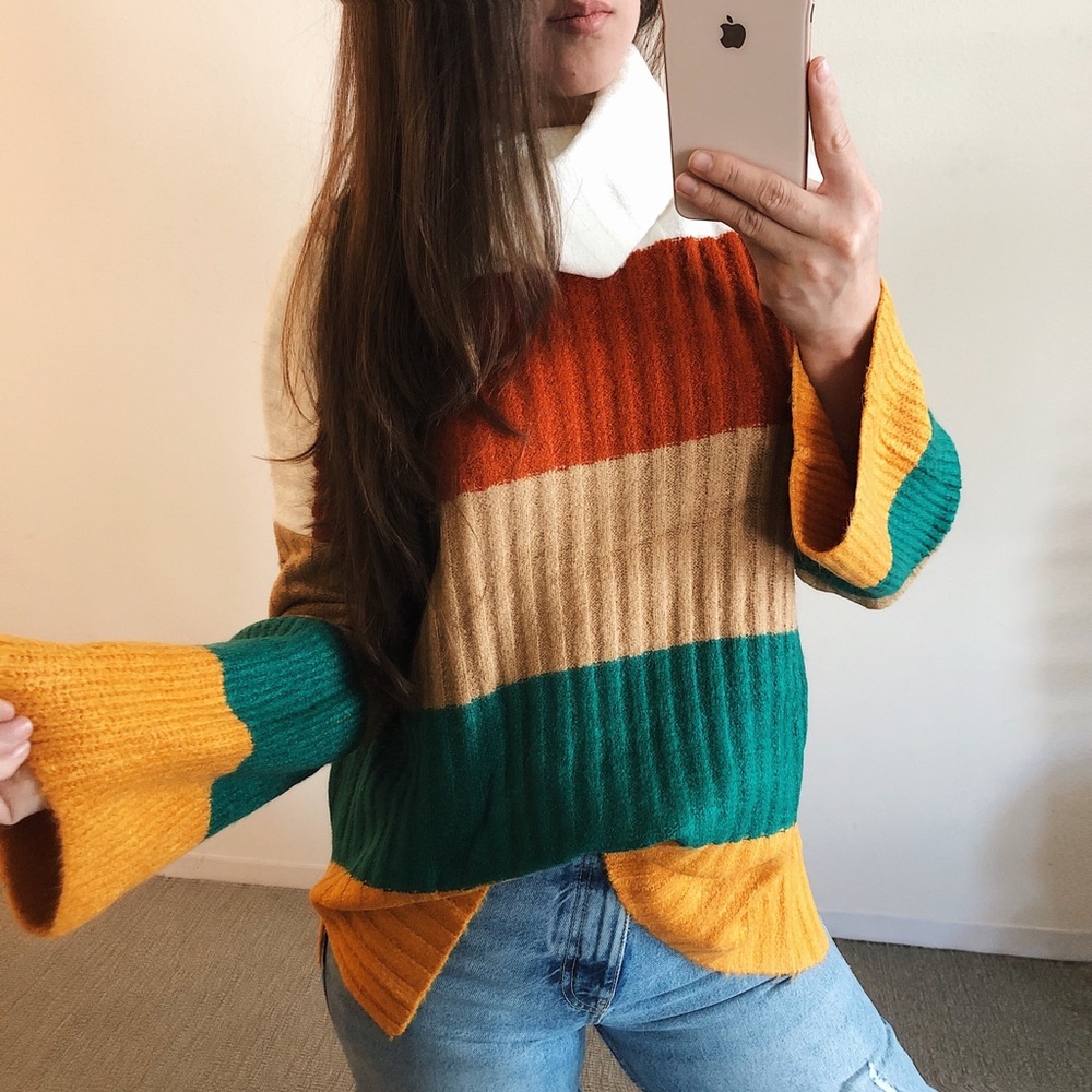 LAST ONE ✨MULTI COLOR-BLOCK VINTAGE SWEATER - Picture 6 of 6